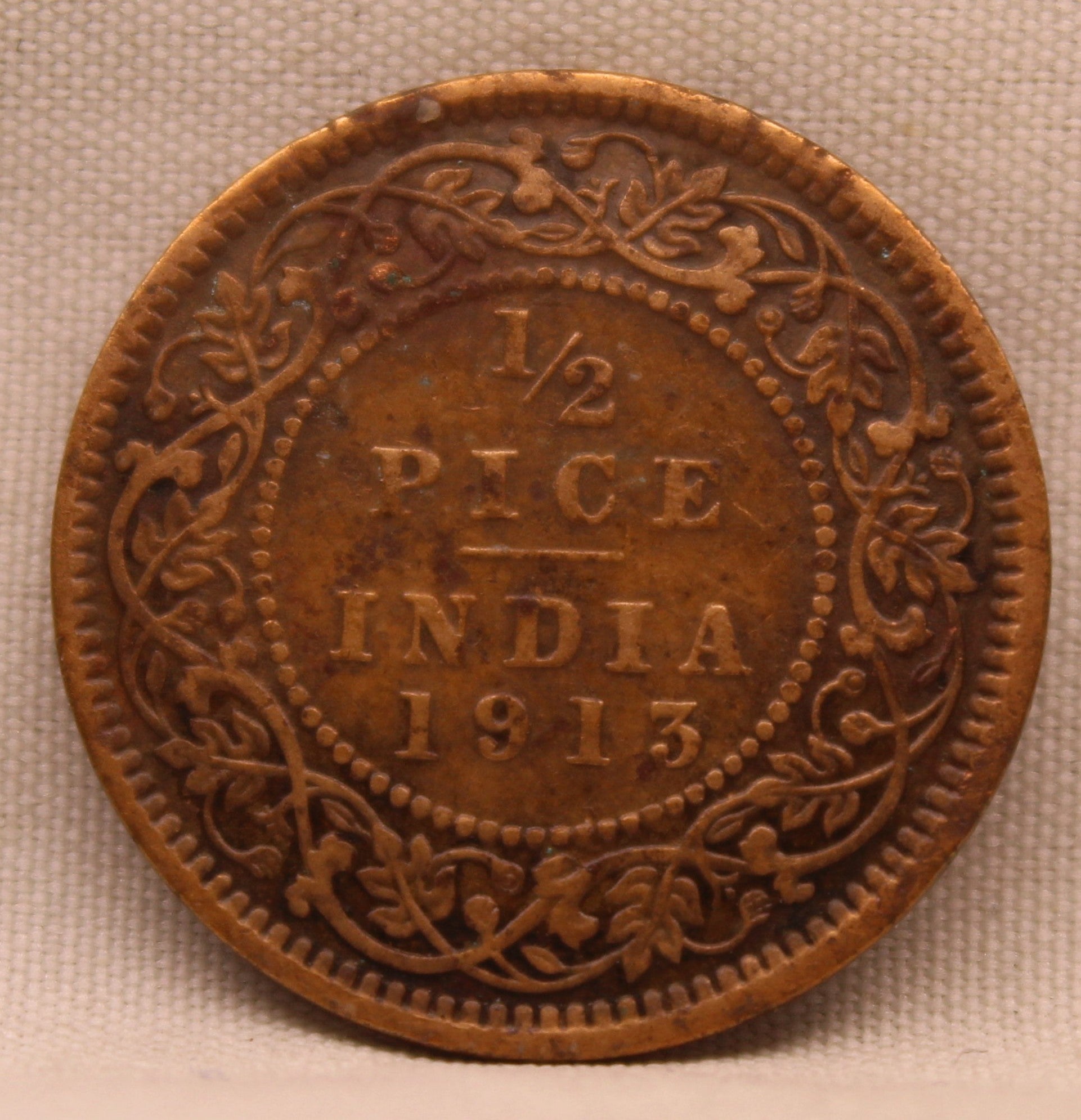 Half Pice 1913 George V coins