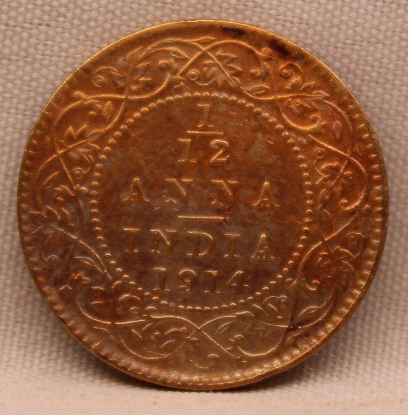 1\12 Anna 1914 George V coins