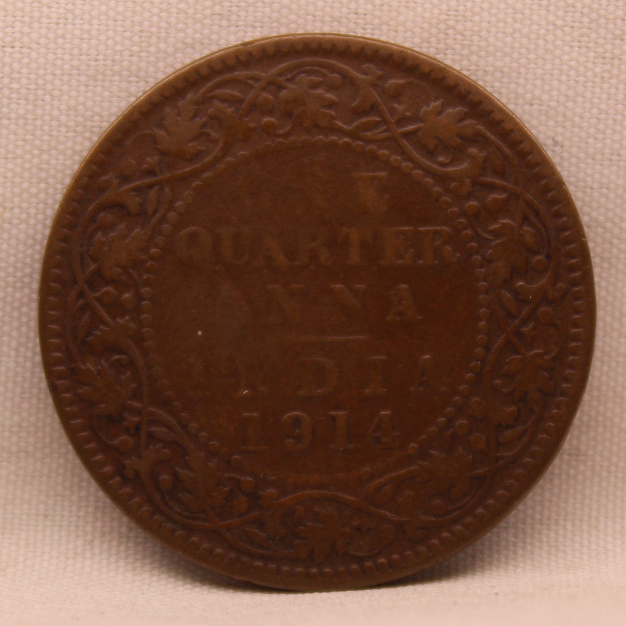 Quarter Anna 1914 George V coins