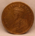 Half Pice 1916 George V coins