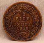 Half Pice 1916 George V coins