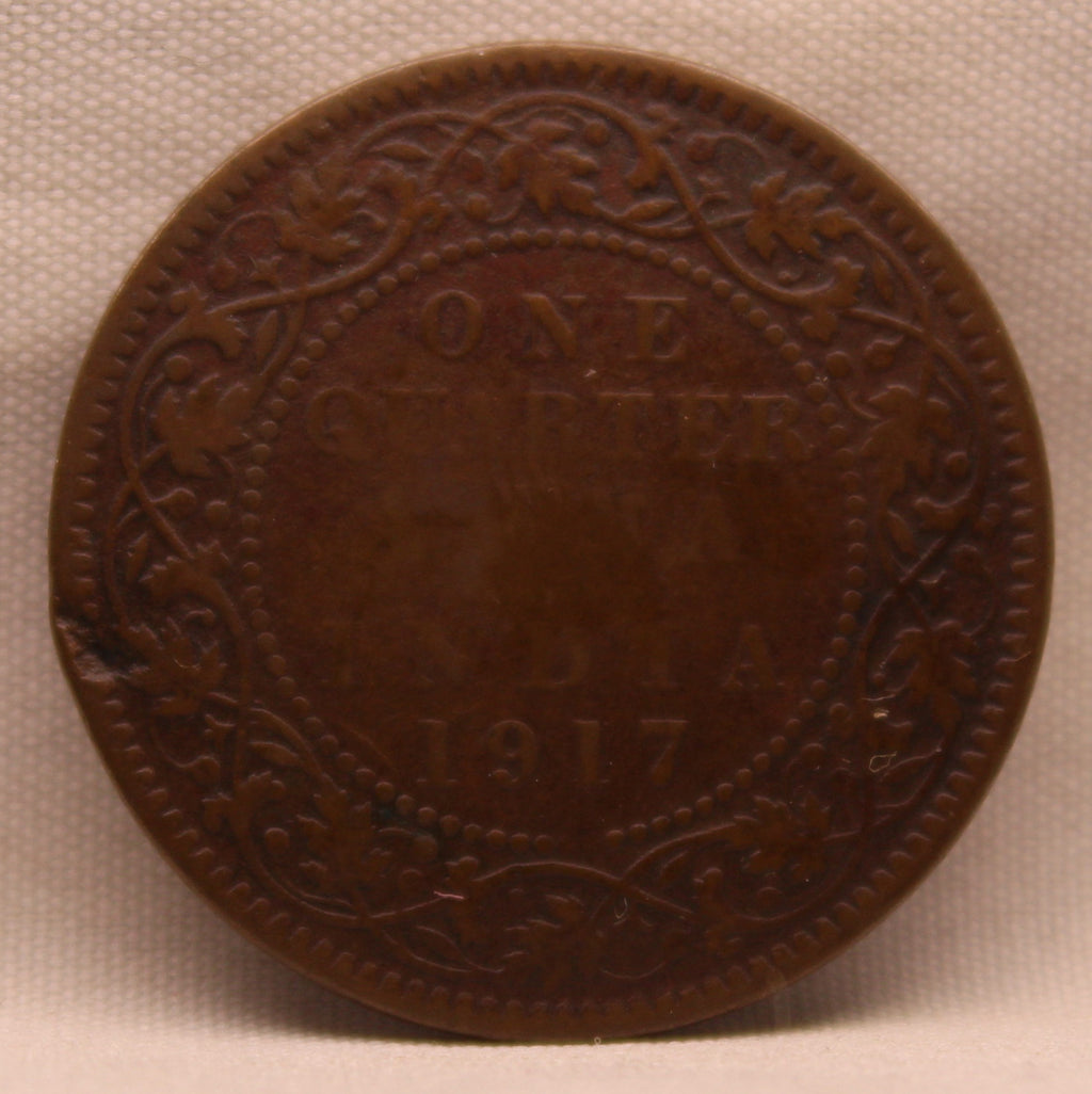 Quarter Anna 1917 George V Coins