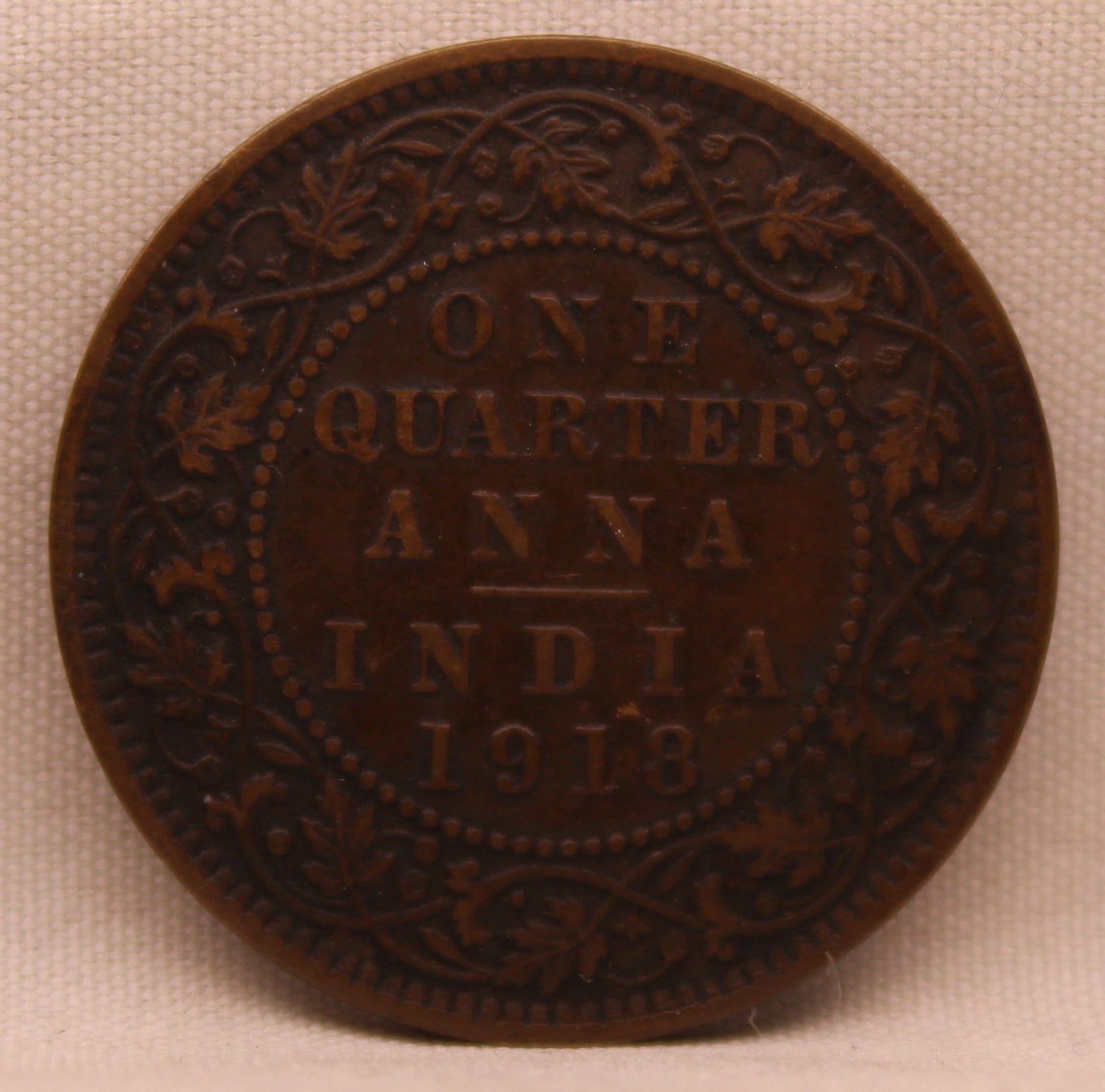 Quarter Anna 1918 George V Coins