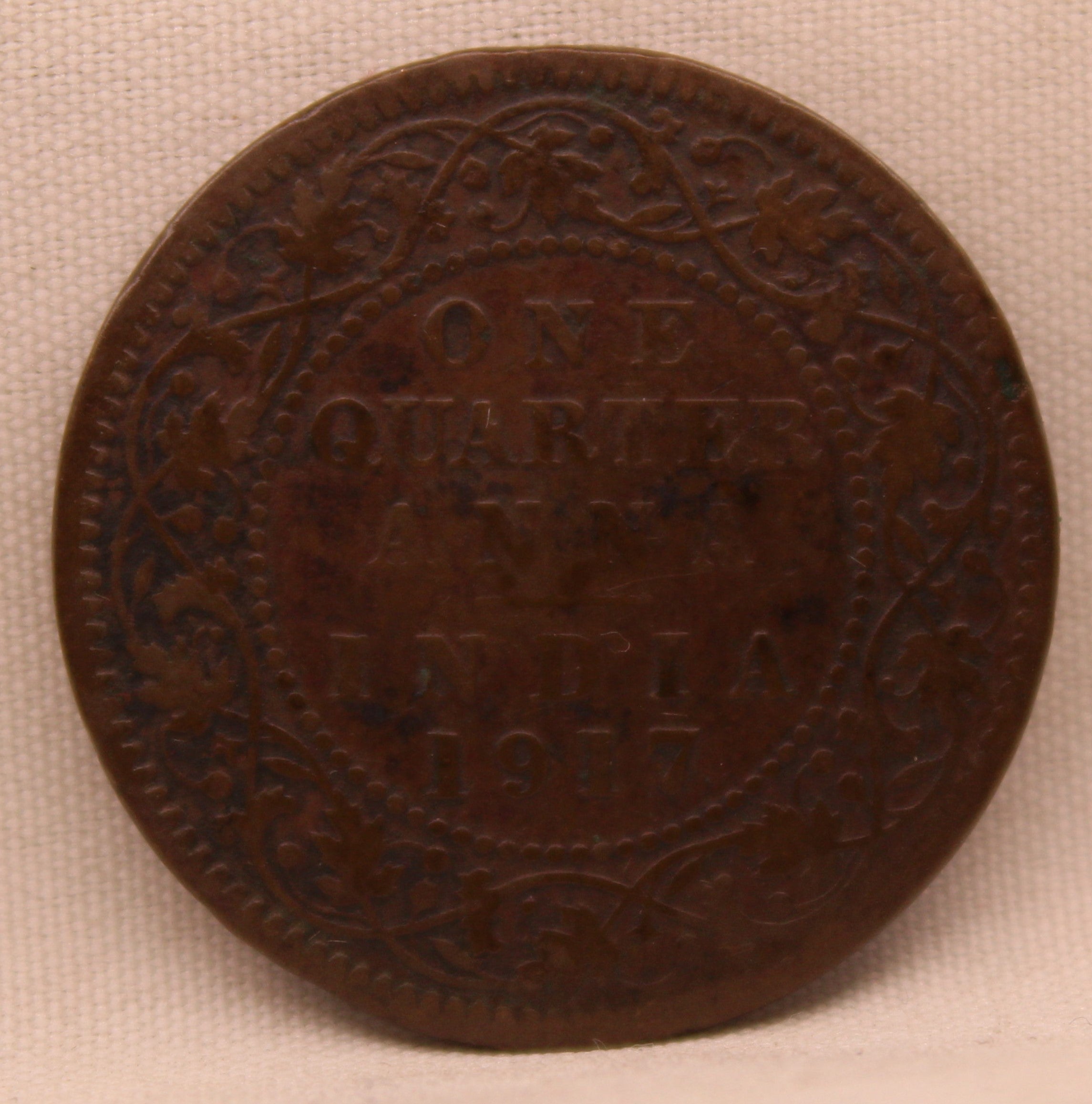 Quarter Anna 1917 George V Coins