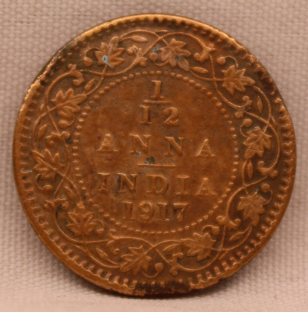 1\12 Anna 1917 George V Coins
