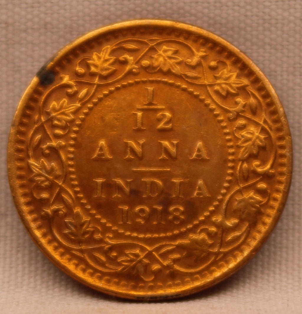 1\12 Anna 1918 George V Coins
