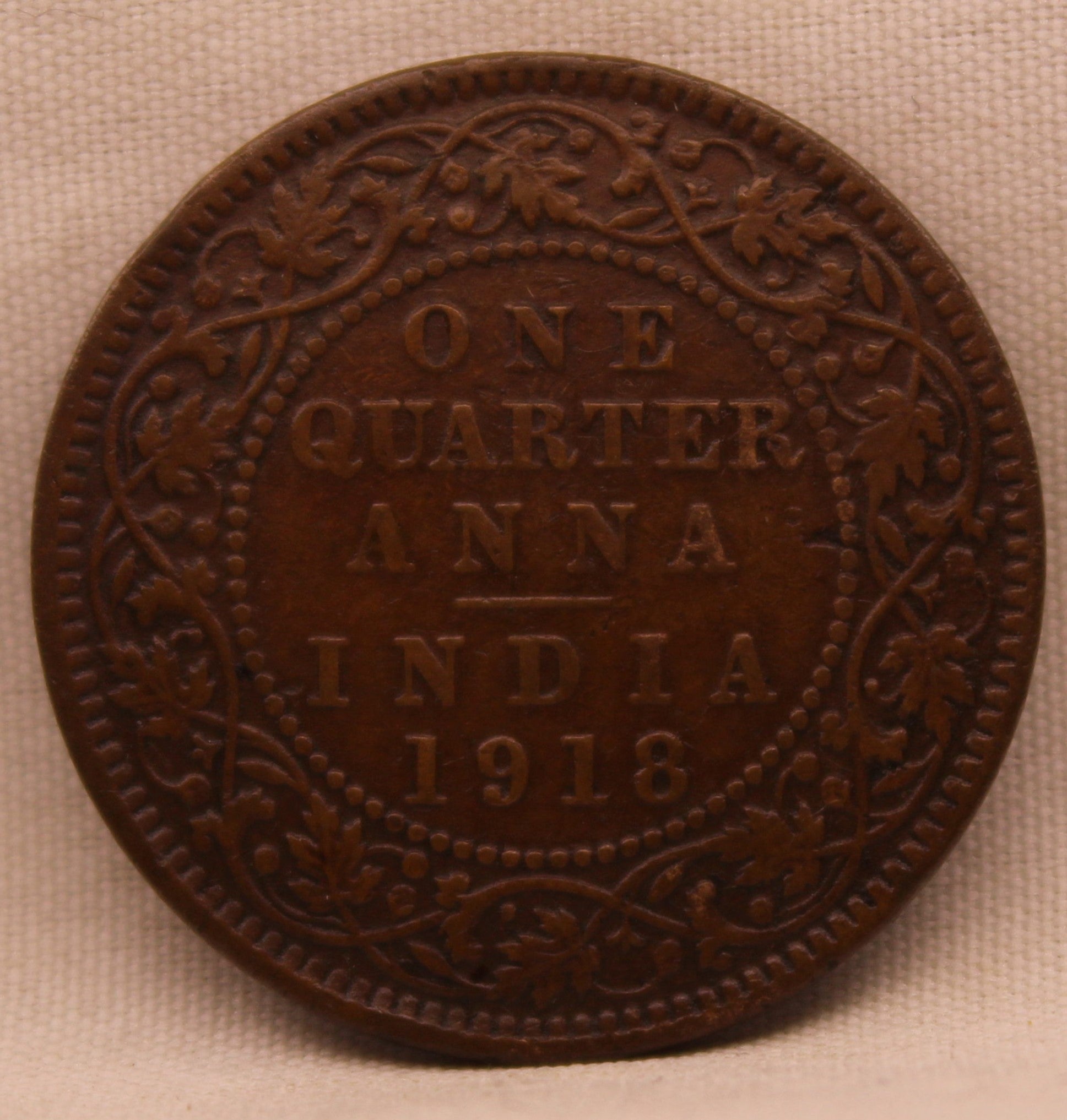 Quarter Anna 1918 George V Coins