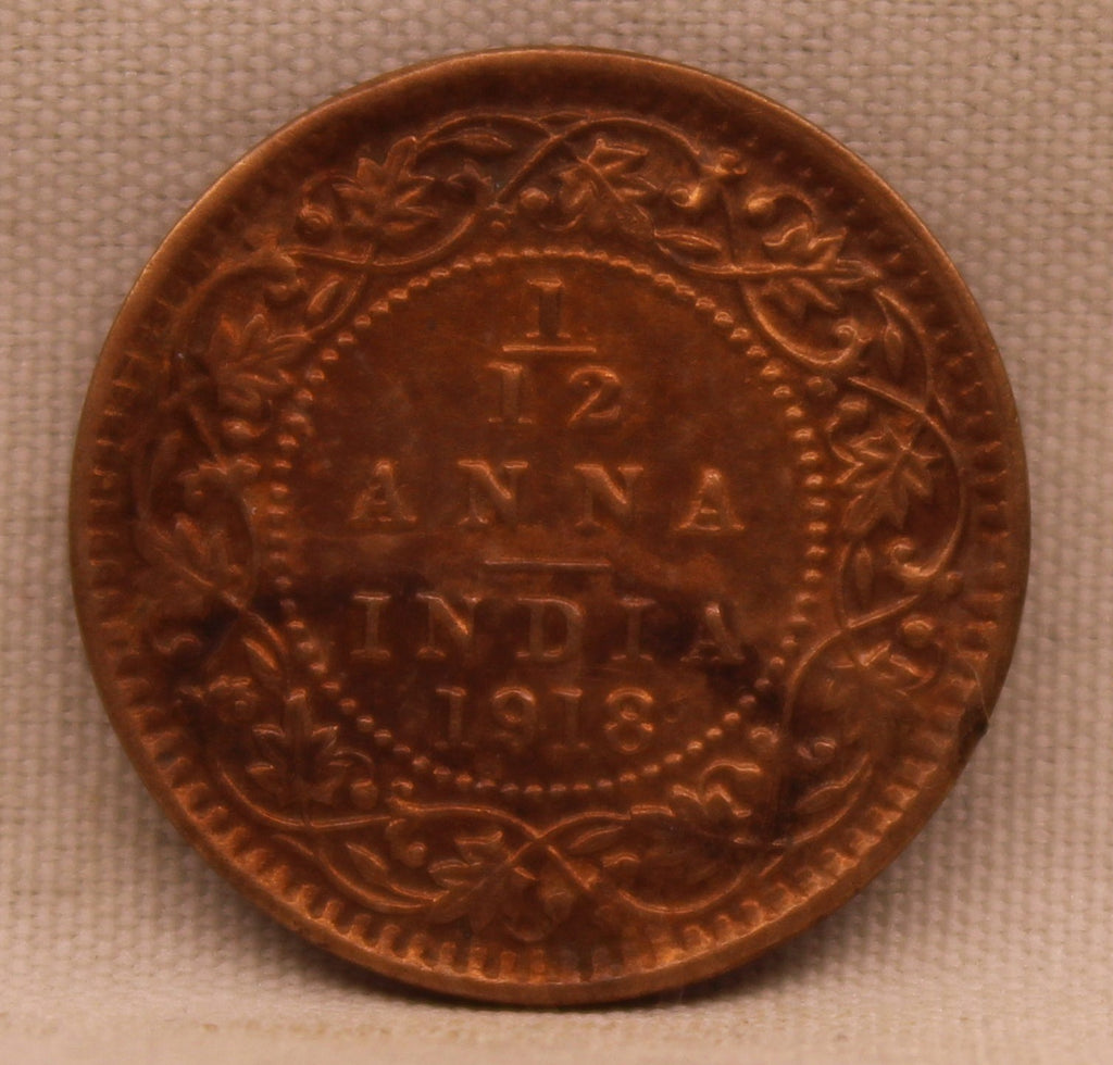 1\12 Anna 1918 George V Coins