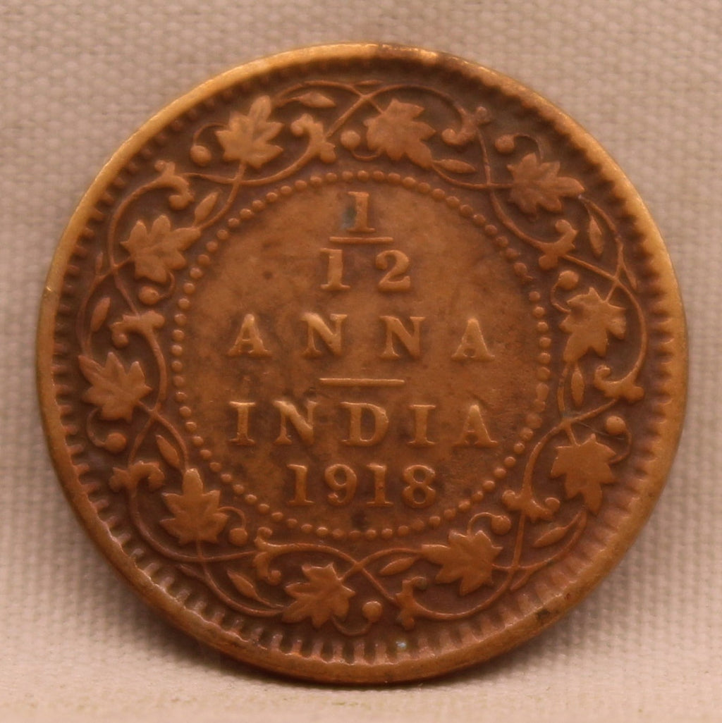 1\12 Anna 1918 George V Coins