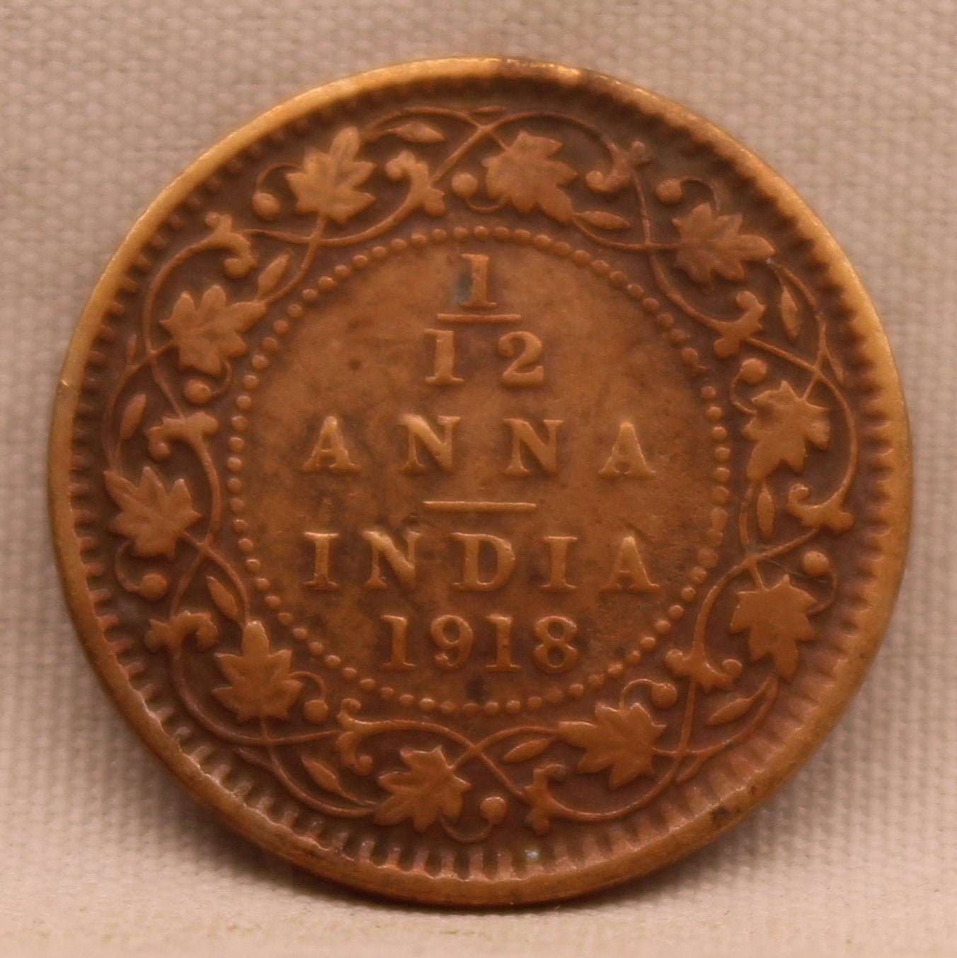 1\12 Anna 1918 George V Coins