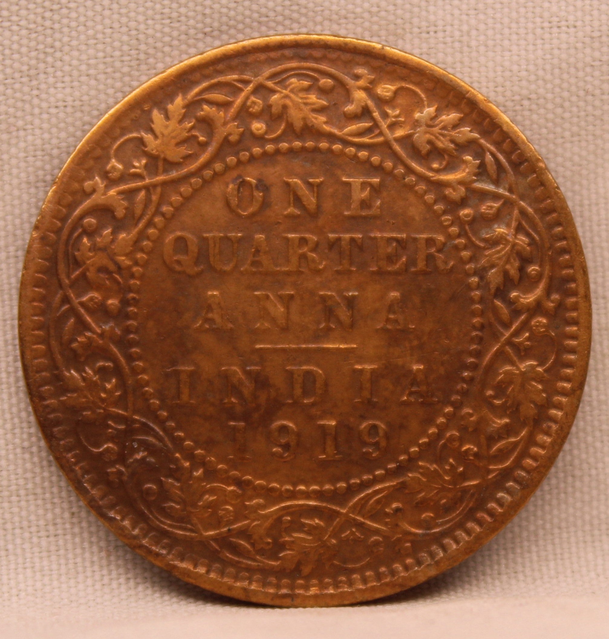 Quarter Anna 1919 George V Coins