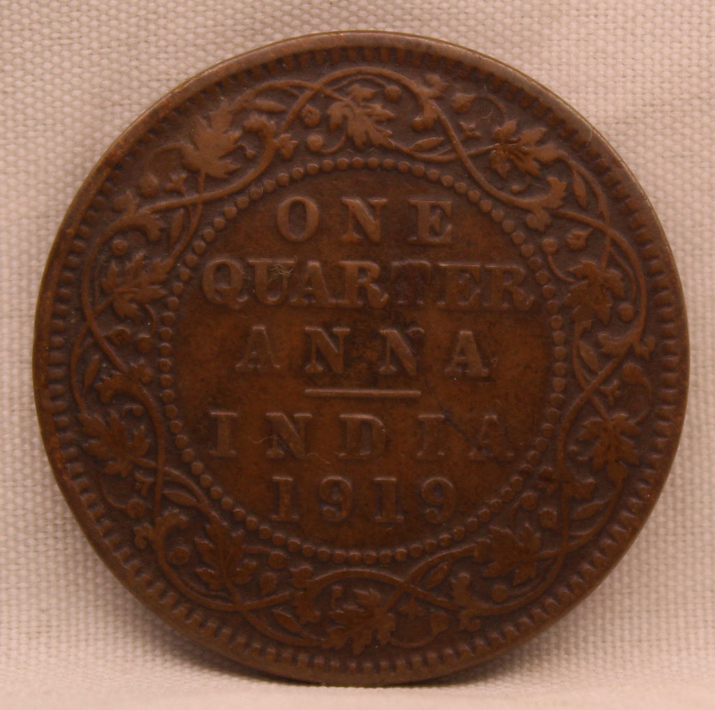 Quarter Anna 1919 George V Coins