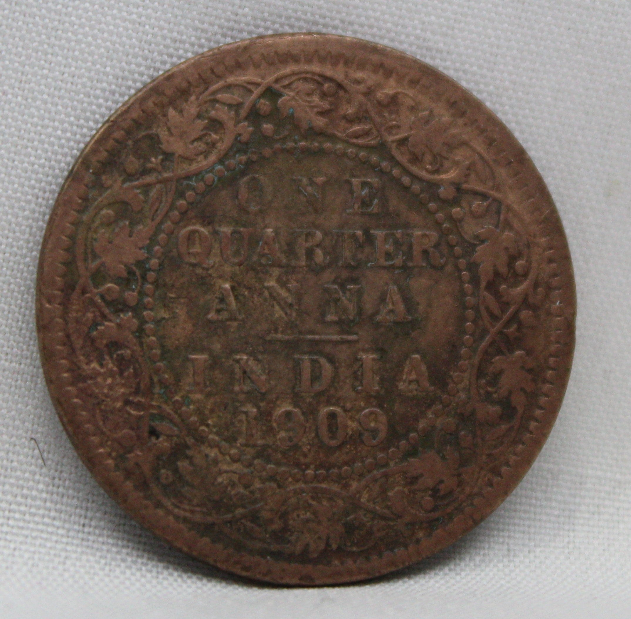 Quarter Anna 1909 Edward VII Bronze coins
