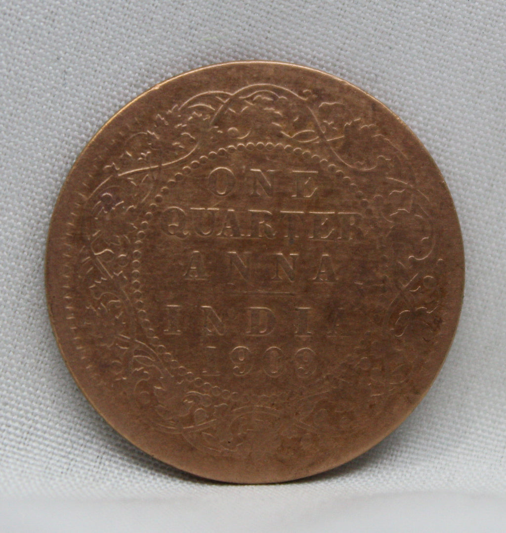 Quarter Anna 1909 Edward VII Bronze coins