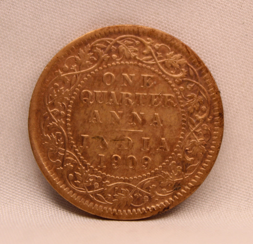 Quarter Anna 1909 Edward VII Bronze coins