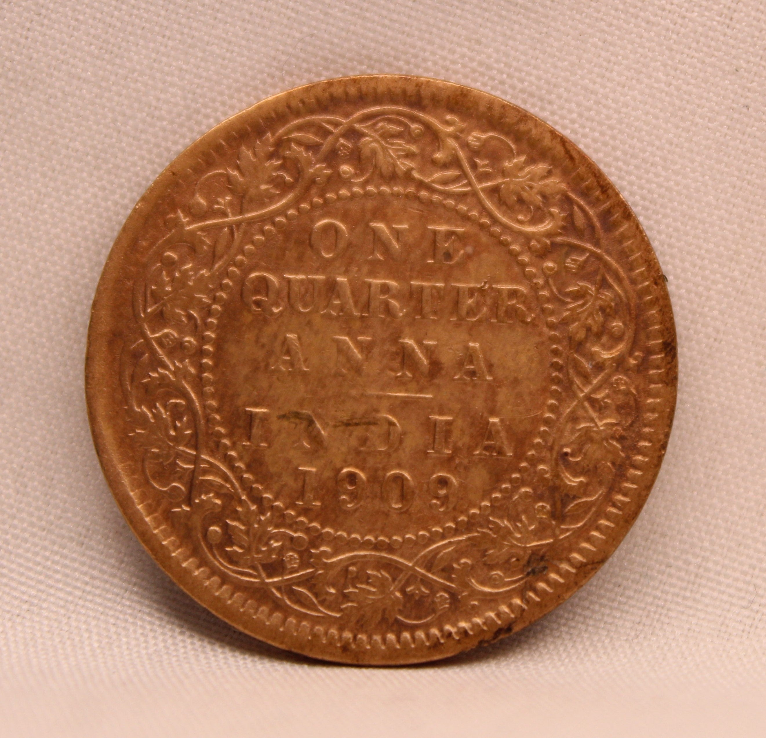 Quarter Anna 1909 Edward VII Bronze coins