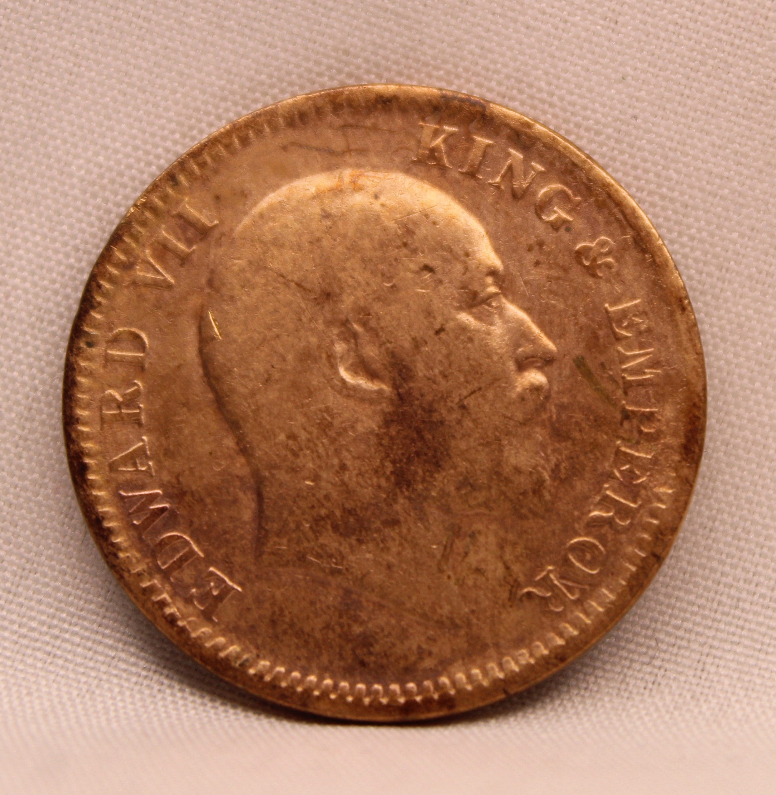 Quarter Anna 1909 Edward VII Bronze coins