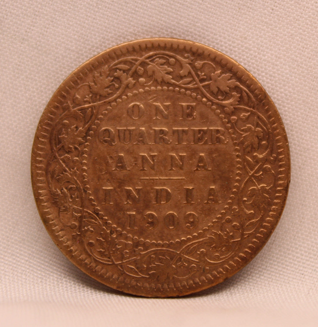 Quarter Anna 1909 Edward VII Bronze coins