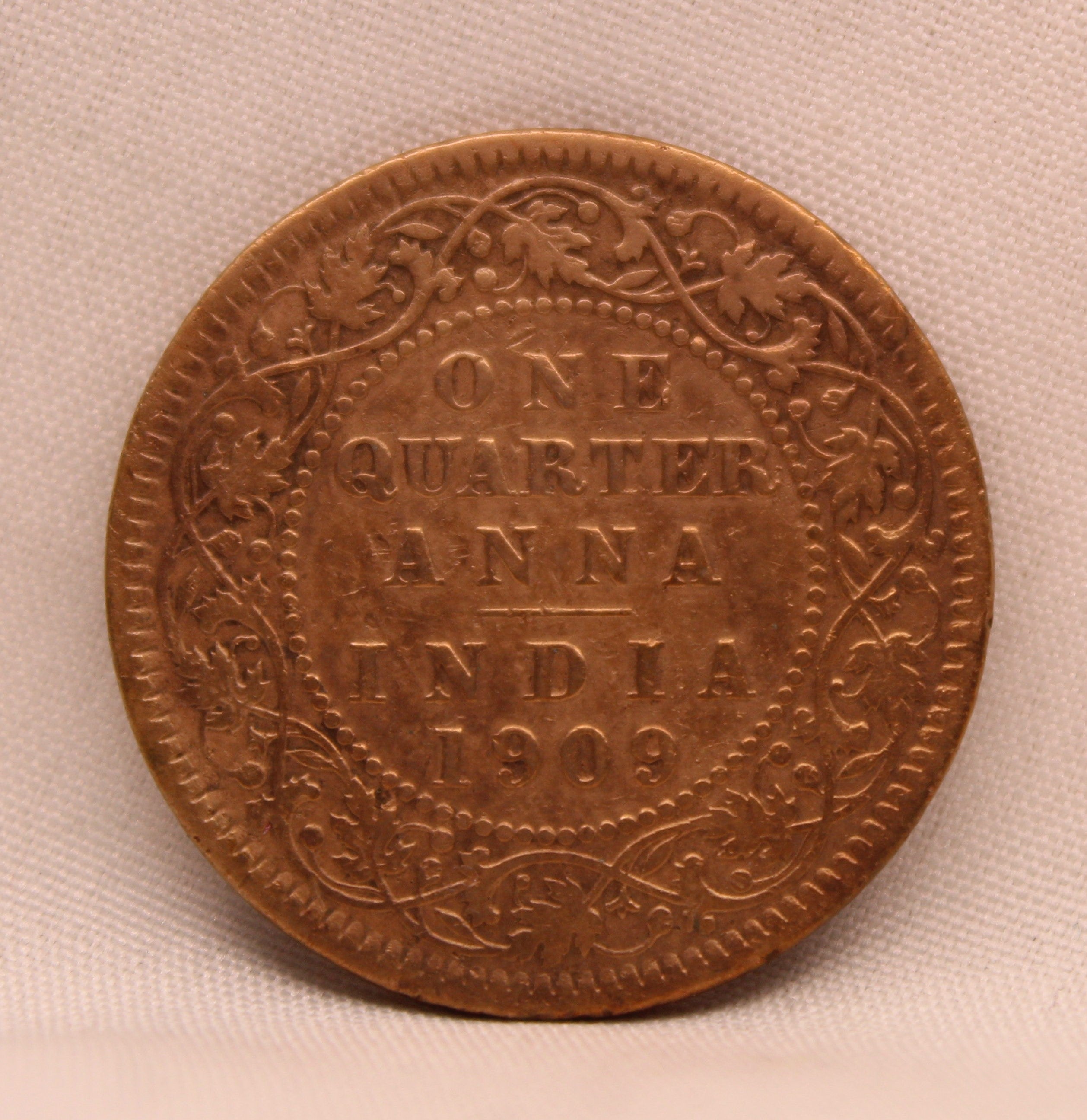 Quarter Anna 1909 Edward VII Bronze coins