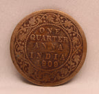 Quarter Anna 1909 Edward VII Bronze coins
