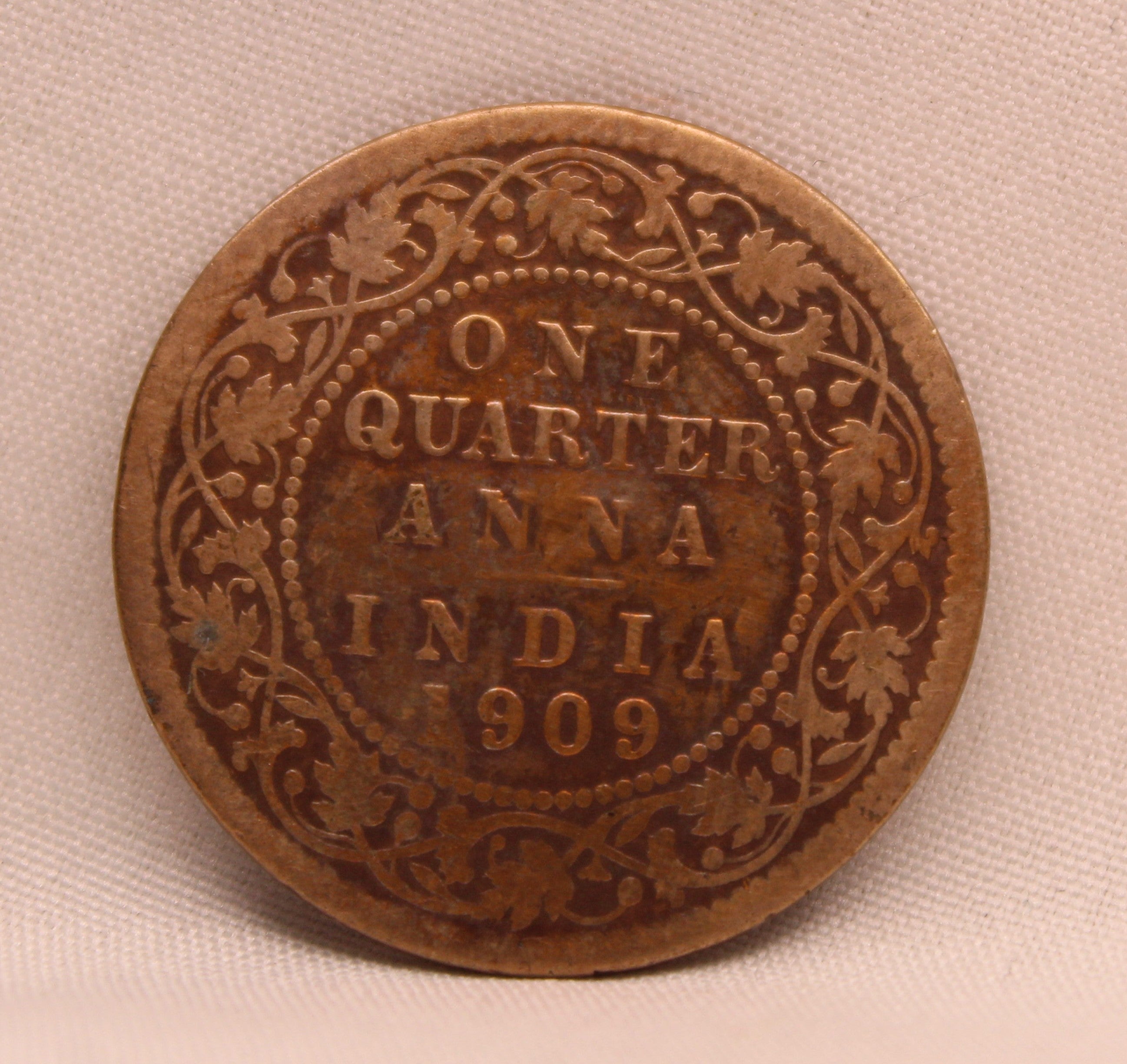 Quarter Anna 1909 Edward VII Bronze coins