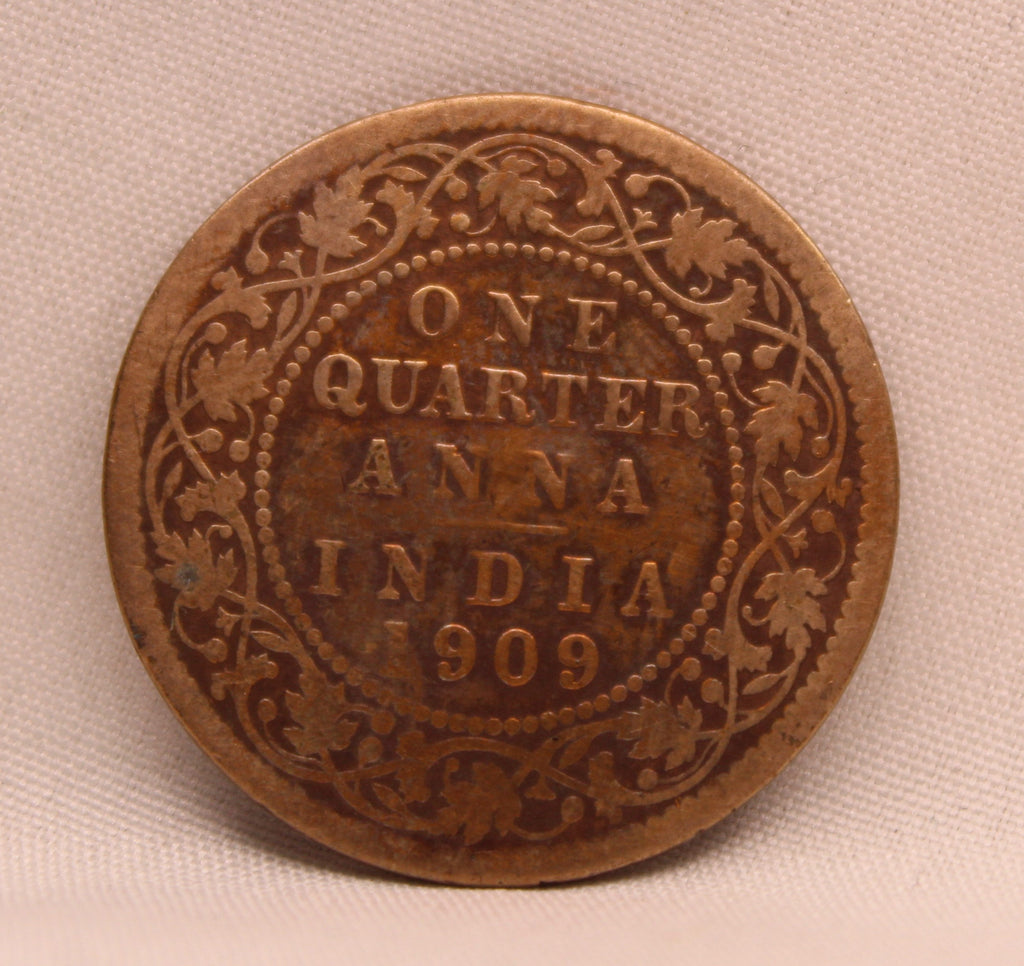 Quarter Anna 1909 Edward VII Bronze coins