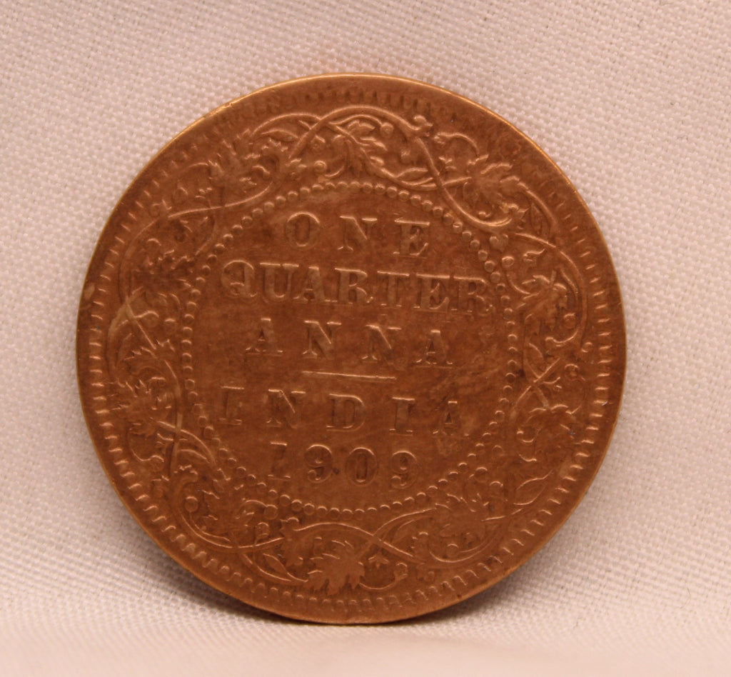 Quarter Anna 1909 Edward VII Bronze coins