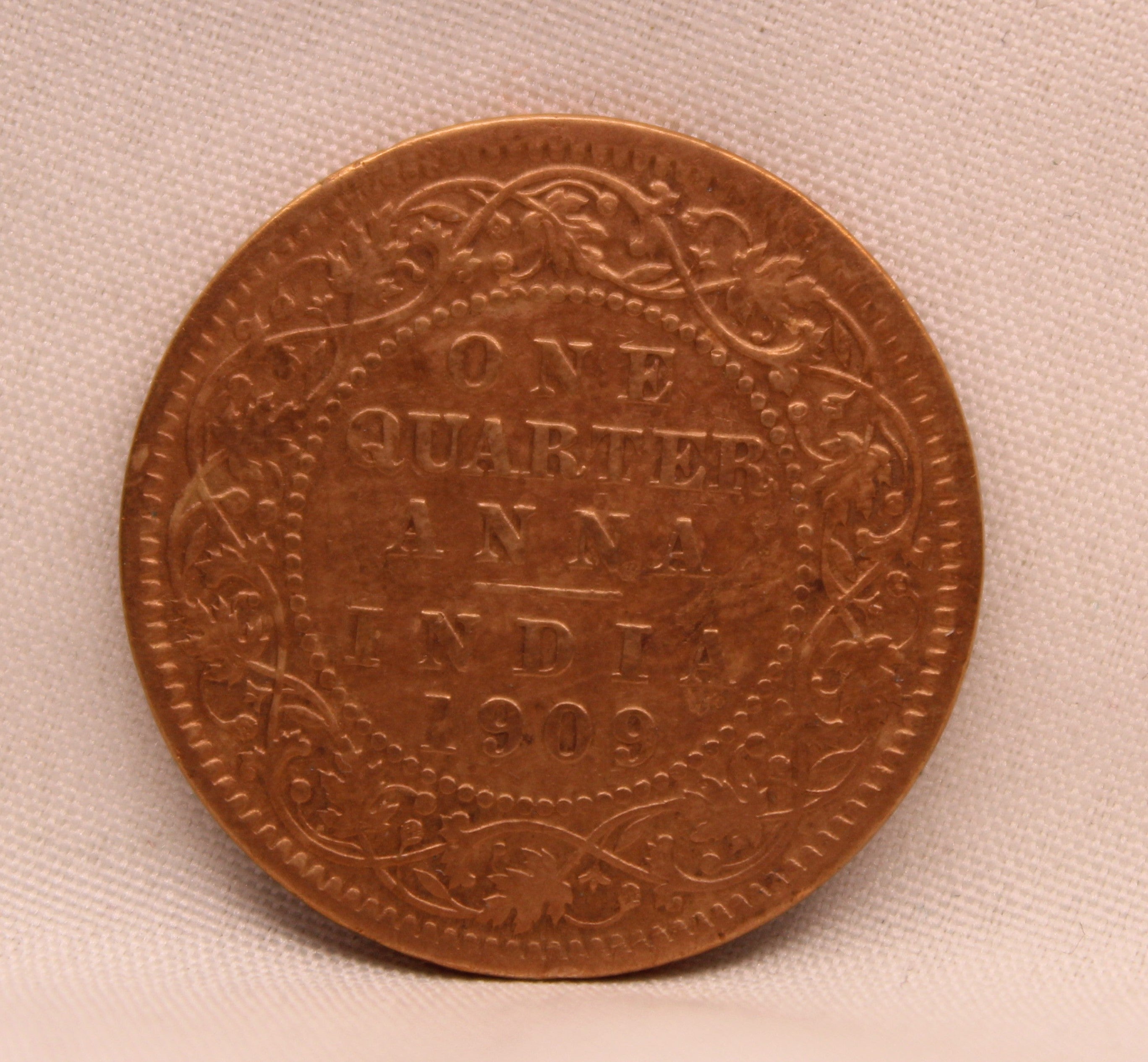 Quarter Anna 1909 Edward VII Bronze coins