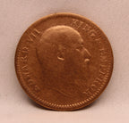 Quarter Anna 1909 Edward VII Bronze coins