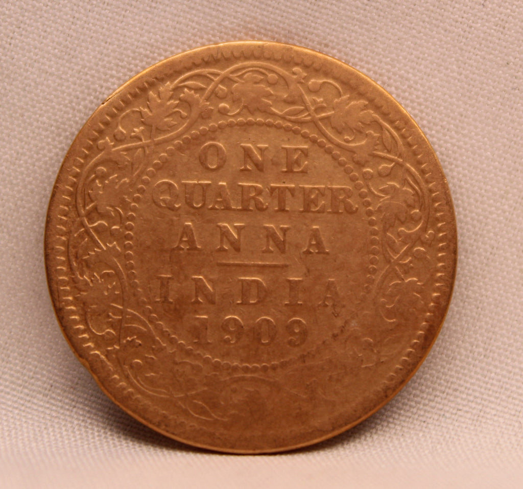 Quarter Anna 1909 Edward VII Bronze coins