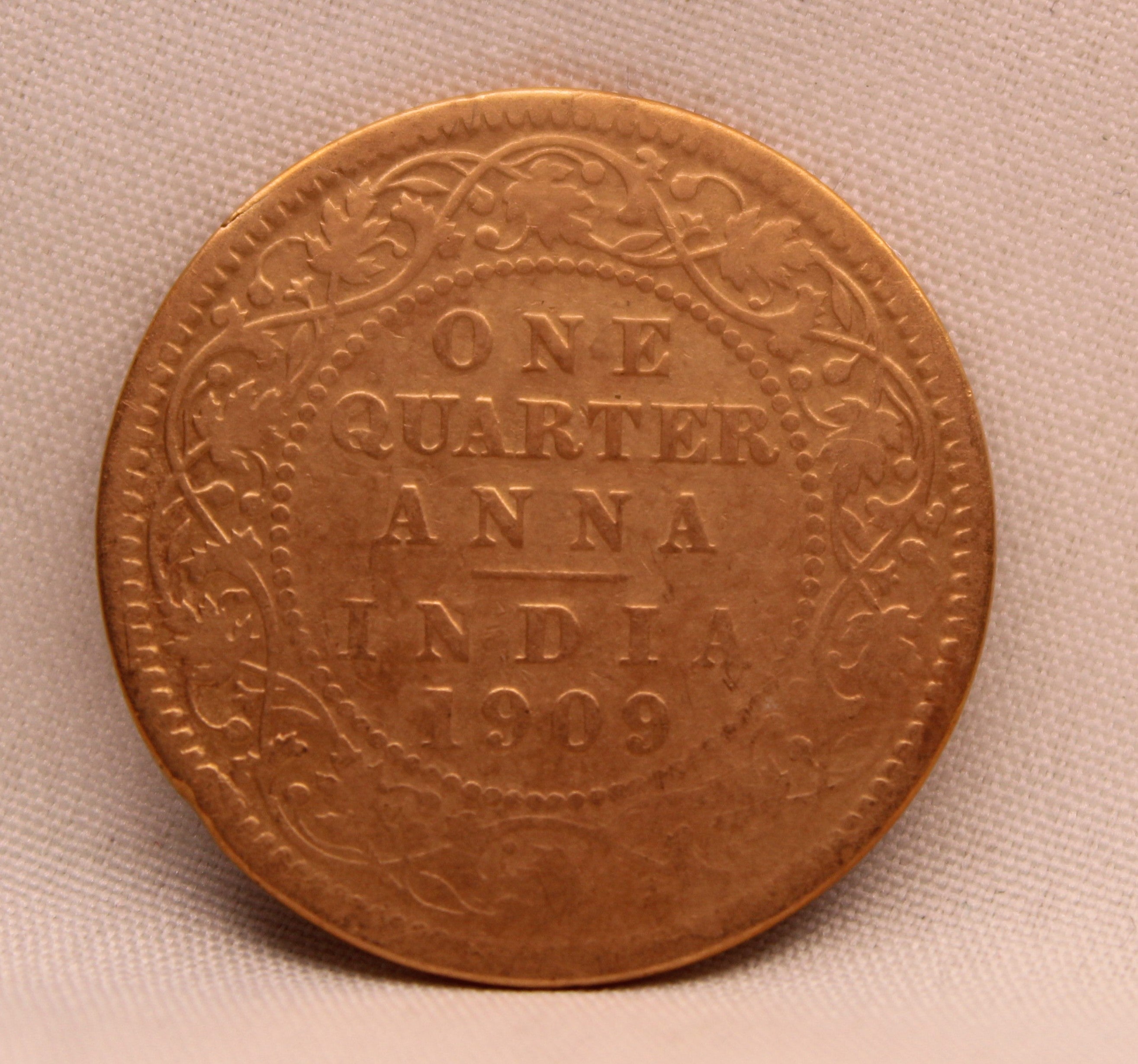 Quarter Anna 1909 Edward VII Bronze coins