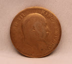Quarter Anna 1909 Edward VII Bronze coins