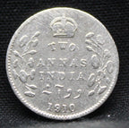 2 Annas 1910 Edward VII Silver coins