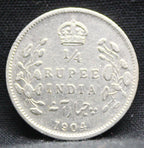 Quarter Rupees 1904 Edward VII Silver coins