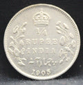 Quarter Rupees 1905 Edward VII Silver coins