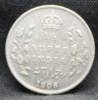 Quarter Rupees 1906 Edward VII Silver coins