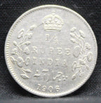 Quarter Rupees 1906 Edward VII Silver coins
