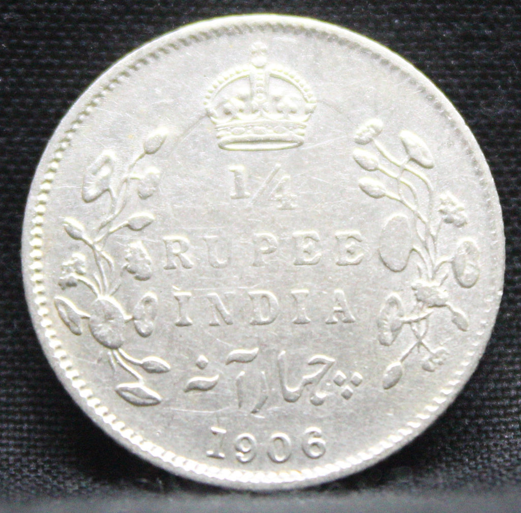Quarter Rupees 1906 Edward VII Silver coins