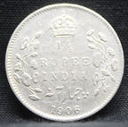 Quarter Rupees 1906 Edward VII Silver coins