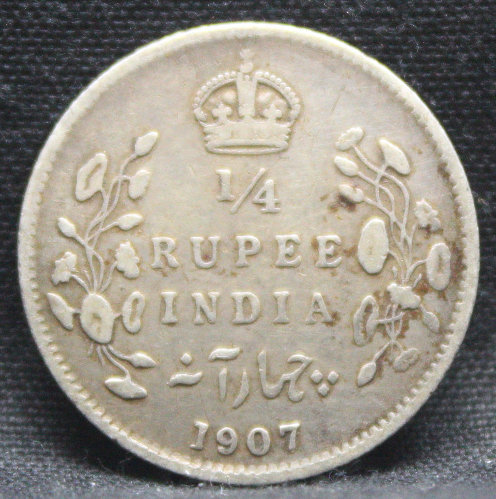 Quarter Rupees 1907 Edward VII Silver coins