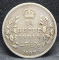 Quarter Rupees 1907 Edward VII Silver coins