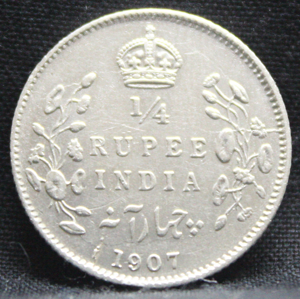Quarter Rupees 1907 Edward VII Silver coins