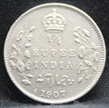 Quarter Rupees 1907 Edward VII Silver coins