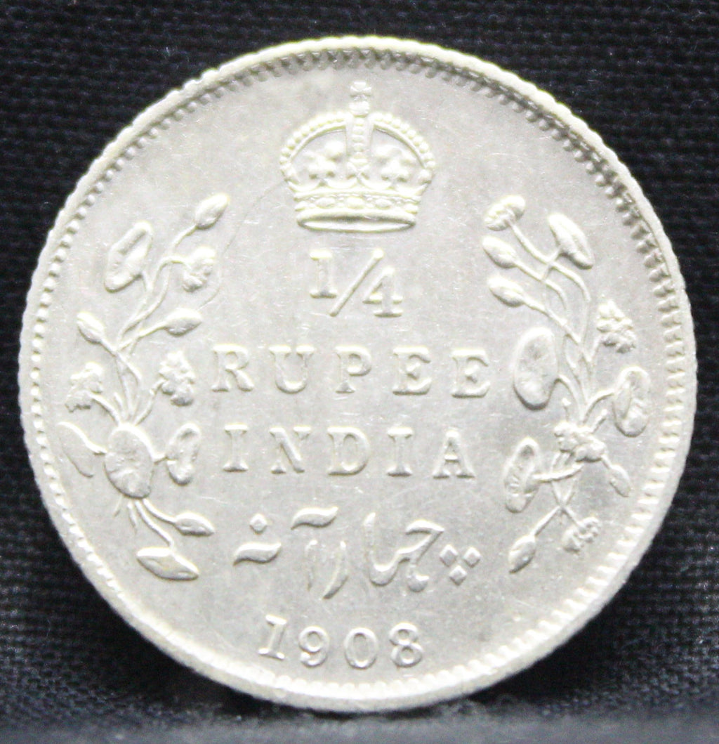 Quarter Rupees 1908 Edward VII Silver coins