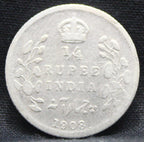 Quarter Rupees 1908 Edward VII Silver coins