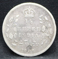 Quarter Rupees 1908 Edward VII Silver coins