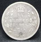 Quarter Rupees 1908 Edward VII Silver coins