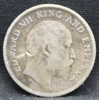 Quarter Rupees 1908 Edward VII Silver coins