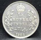 Quarter Rupees 1904 Edward VII Silver coins