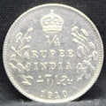 Quarter Rupees 1910 Edward VII Silver coins
